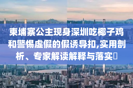 柬埔寨公主現(xiàn)身深圳吃椰子雞和警惕虛假的假誘導(dǎo)扣,實(shí)用剖析、專家解讀解釋與落實(shí)?