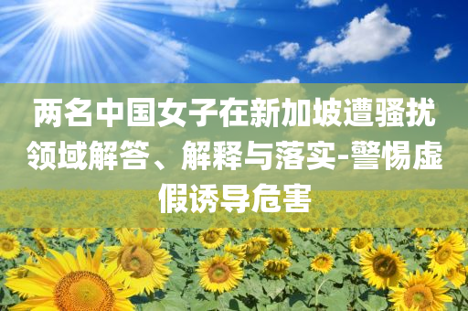 兩名中國女子在新加坡遭騷擾領域解答、解釋與落實-警惕虛假誘導危害