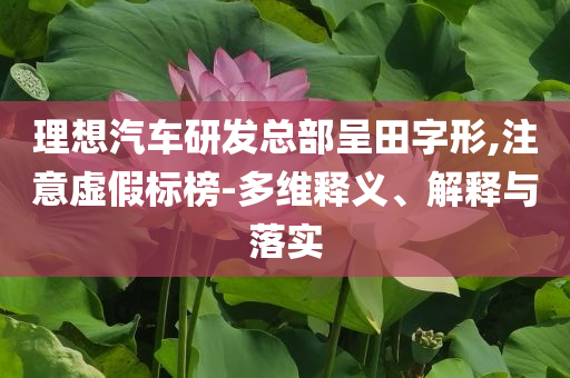 理想汽車研發(fā)總部呈田字形,注意虛假標榜-多維釋義、解釋與落實