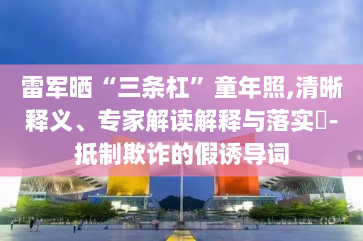 雷軍曬“三條杠”童年照,清晰釋義、專家解讀解釋與落實?-抵制欺詐的假誘導詞