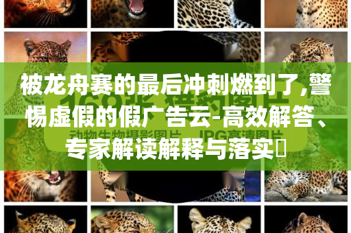 被龍舟賽的最后沖刺燃到了,警惕虛假的假?gòu)V告云-高效解答、專家解讀解釋與落實(shí)?