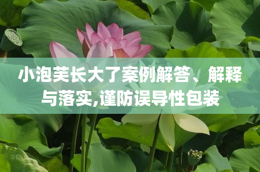 小泡芙長大了案例解答、解釋與落實,謹(jǐn)防誤導(dǎo)性包裝
