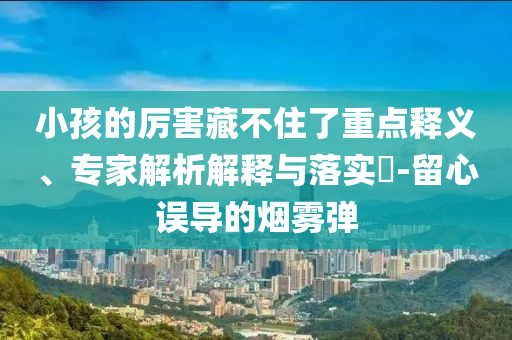 小孩的厲害藏不住了重點(diǎn)釋義、專(zhuān)家解析解釋與落實(shí)?-留心誤導(dǎo)的煙霧彈