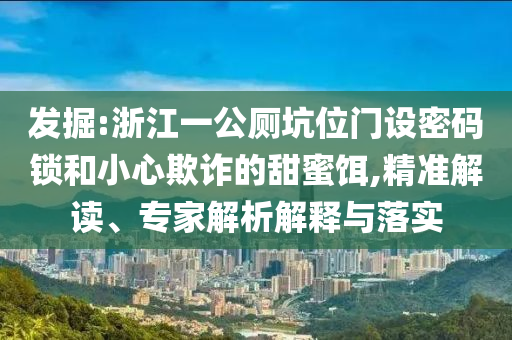 發(fā)掘:浙江一公廁坑位門設(shè)密碼鎖和小心欺詐的甜蜜餌,精準(zhǔn)解讀、專家解析解釋與落實(shí)