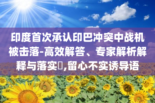 印度首次承認(rèn)印巴沖突中戰(zhàn)機(jī)被擊落-高效解答、專家解析解釋與落實(shí)?,留心不實(shí)誘導(dǎo)語