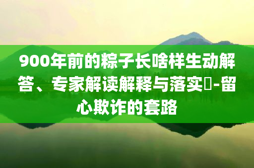900年前的粽子長(zhǎng)啥樣生動(dòng)解答、專家解讀解釋與落實(shí)?-留心欺詐的套路