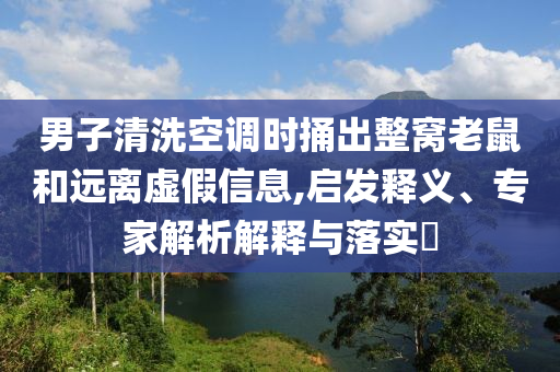 男子清洗空調(diào)時(shí)捅出整窩老鼠和遠(yuǎn)離虛假信息,啟發(fā)釋義、專(zhuān)家解析解釋與落實(shí)?