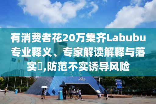 有消費者花20萬集齊Labubu專業(yè)釋義、專家解讀解釋與落實?,防范不實誘導(dǎo)風(fēng)險