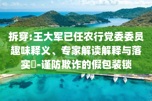 拆穿:王大軍已任農(nóng)行黨委委員趣味釋義、專(zhuān)家解讀解釋與落實(shí)?-謹(jǐn)防欺詐的假包裝鎖
