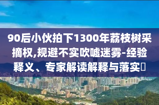 90后小伙拍下1300年荔枝樹采摘權(quán),規(guī)避不實(shí)吹噓迷霧-經(jīng)驗(yàn)釋義、專家解讀解釋與落實(shí)?