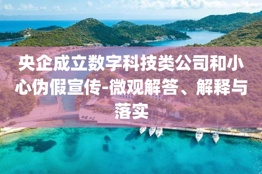 央企成立數(shù)字科技類公司和小心偽假宣傳-微觀解答、解釋與落實