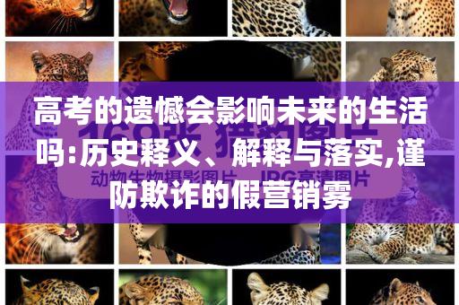 高考的遺憾會(huì)影響未來(lái)的生活嗎:歷史釋義、解釋與落實(shí),謹(jǐn)防欺詐的假營(yíng)銷霧