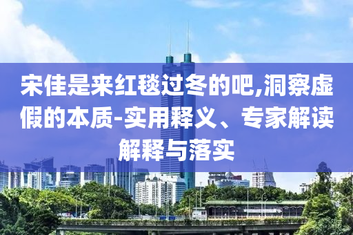 宋佳是來紅毯過冬的吧,洞察虛假的本質(zhì)-實(shí)用釋義、專家解讀解釋與落實(shí)