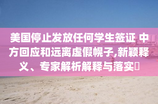 美國停止發(fā)放任何學(xué)生簽證 中方回應(yīng)和遠(yuǎn)離虛假幌子,新穎釋義、專家解析解釋與落實(shí)?