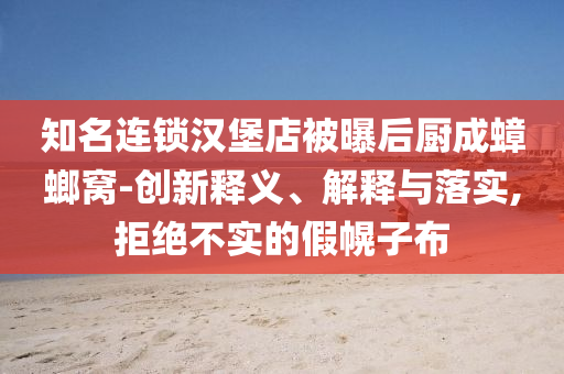 知名連鎖漢堡店被曝后廚成蟑螂窩-創(chuàng)新釋義、解釋與落實(shí),拒絕不實(shí)的假幌子布