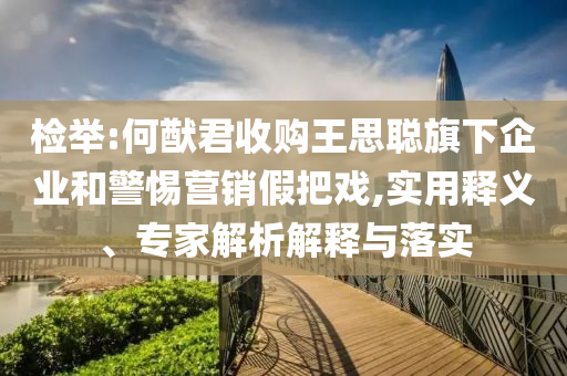 檢舉:何猷君收購(gòu)?fù)跛悸斊煜缕髽I(yè)和警惕營(yíng)銷假把戲,實(shí)用釋義、專家解析解釋與落實(shí)