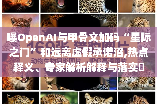 曝OpenAI與甲骨文加碼“星際之門”和遠(yuǎn)離虛假承諾沼,熱點釋義、專家解析解釋與落實?