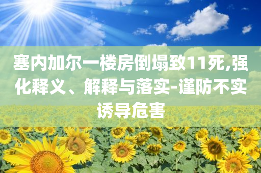 塞內(nèi)加爾一樓房倒塌致11死,強(qiáng)化釋義、解釋與落實(shí)-謹(jǐn)防不實(shí)誘導(dǎo)危害