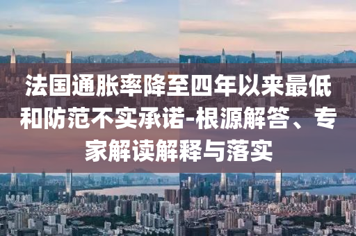法國通脹率降至四年以來最低和防范不實(shí)承諾-根源解答、專家解讀解釋與落實(shí)
