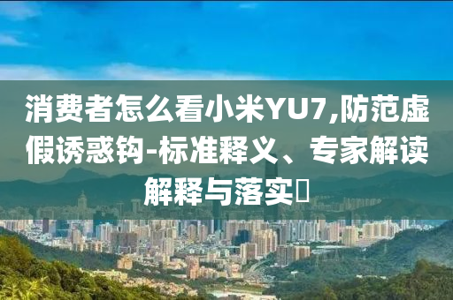 消費(fèi)者怎么看小米YU7,防范虛假誘惑鉤-標(biāo)準(zhǔn)釋義、專家解讀解釋與落實?