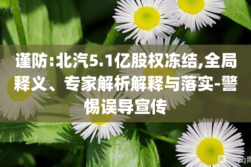謹(jǐn)防:北汽5.1億股權(quán)凍結(jié),全局釋義、專家解析解釋與落實(shí)-警惕誤導(dǎo)宣傳