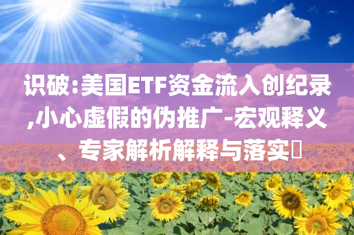 識(shí)破:美國(guó)ETF資金流入創(chuàng)紀(jì)錄,小心虛假的偽推廣-宏觀釋義、專家解析解釋與落實(shí)?