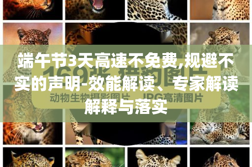 端午節(jié)3天高速不免費,規(guī)避不實的聲明-效能解讀、專家解讀解釋與落實