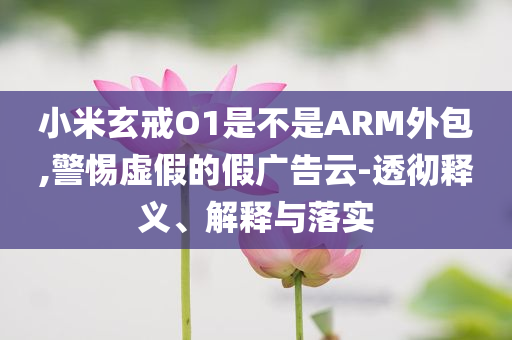 小米玄戒O1是不是ARM外包,警惕虛假的假?gòu)V告云-透徹釋義、解釋與落實(shí)