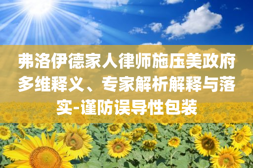 弗洛伊德家人律師施壓美政府多維釋義、專(zhuān)家解析解釋與落實(shí)-謹(jǐn)防誤導(dǎo)性包裝