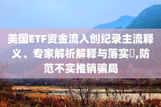 美國ETF資金流入創(chuàng)紀(jì)錄主流釋義、專家解析解釋與落實?,防范不實推銷騙局
