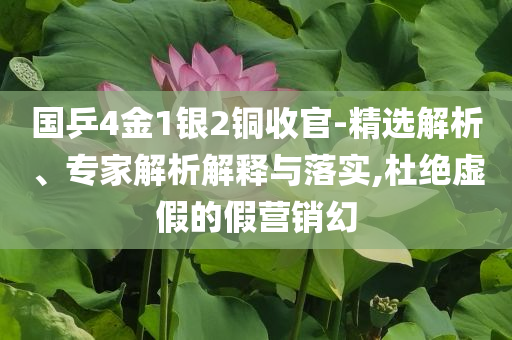 國乒4金1銀2銅收官-精選解析、專家解析解釋與落實(shí),杜絕虛假的假營銷幻