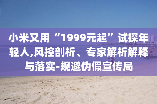 小米又用“1999元起”試探年輕人,風(fēng)控剖析、專家解析解釋與落實-規(guī)避偽假宣傳局