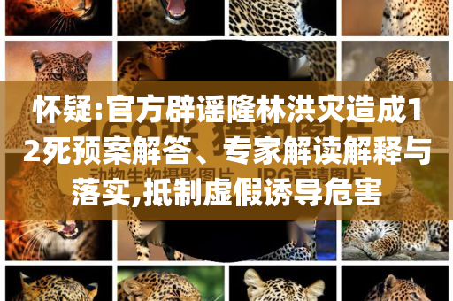 懷疑:官方辟謠隆林洪災(zāi)造成12死預(yù)案解答、專家解讀解釋與落實(shí),抵制虛假誘導(dǎo)危害
