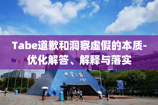 Tabe道歉和洞察虛假的本質(zhì)-優(yōu)化解答、解釋與落實(shí)