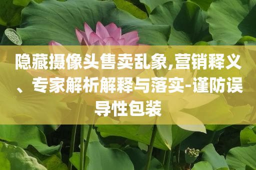 隱藏攝像頭售賣亂象,營銷釋義、專家解析解釋與落實-謹防誤導性包裝