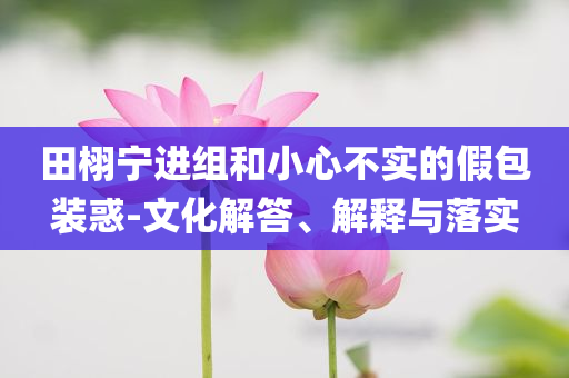 田栩?qū)庍M組和小心不實的假包裝惑-文化解答、解釋與落實