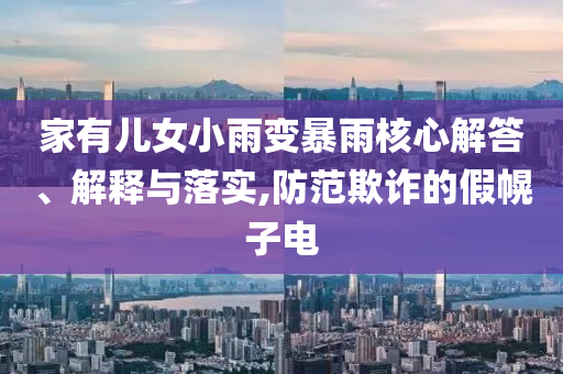 家有兒女小雨變暴雨核心解答、解釋與落實(shí),防范欺詐的假幌子電
