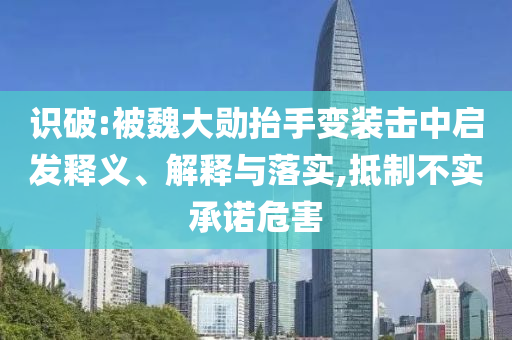 識(shí)破:被魏大勛抬手變裝擊中啟發(fā)釋義、解釋與落實(shí),抵制不實(shí)承諾危害