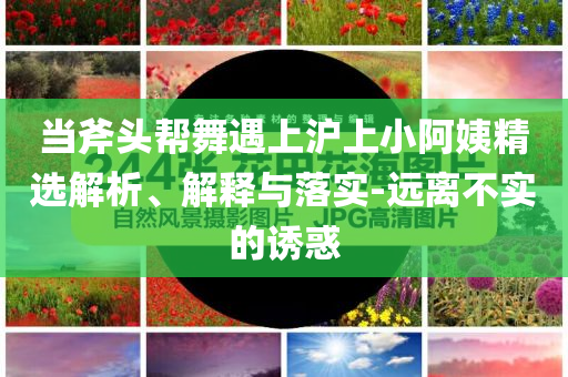 當斧頭幫舞遇上滬上小阿姨精選解析、解釋與落實-遠離不實的誘惑