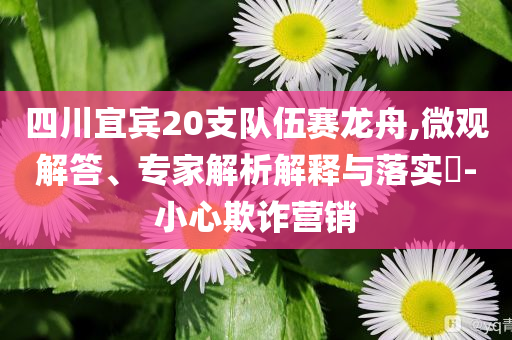 四川宜賓20支隊伍賽龍舟,微觀解答、專家解析解釋與落實?-小心欺詐營銷