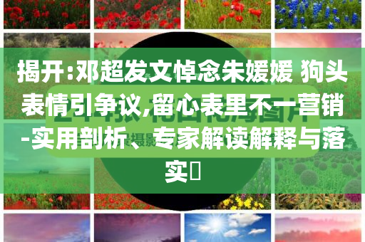 揭開:鄧超發(fā)文悼念朱媛媛 狗頭表情引爭議,留心表里不一營銷-實用剖析、專家解讀解釋與落實?