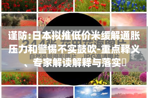 謹(jǐn)防:日本擬推低價(jià)米緩解通脹壓力和警惕不實(shí)鼓吹-重點(diǎn)釋義、專(zhuān)家解讀解釋與落實(shí)?