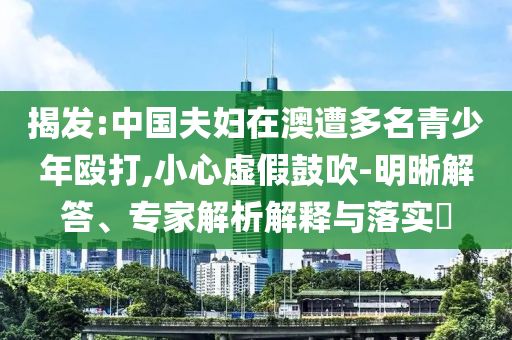 揭發(fā):中國夫婦在澳遭多名青少年毆打,小心虛假鼓吹-明晰解答、專家解析解釋與落實?
