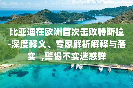 比亞迪在歐洲首次擊敗特斯拉-深度釋義、專家解析解釋與落實?,警惕不實迷惑彈