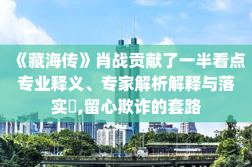《藏海傳》肖戰(zhàn)貢獻(xiàn)了一半看點(diǎn)專(zhuān)業(yè)釋義、專(zhuān)家解析解釋與落實(shí)?,留心欺詐的套路