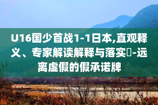 U16國(guó)少首戰(zhàn)1-1日本,直觀釋義、專家解讀解釋與落實(shí)?-遠(yuǎn)離虛假的假承諾牌