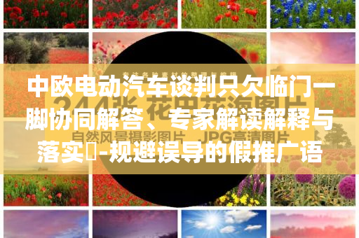 中歐電動(dòng)汽車談判只欠臨門一腳協(xié)同解答、專家解讀解釋與落實(shí)?-規(guī)避誤導(dǎo)的假推廣語