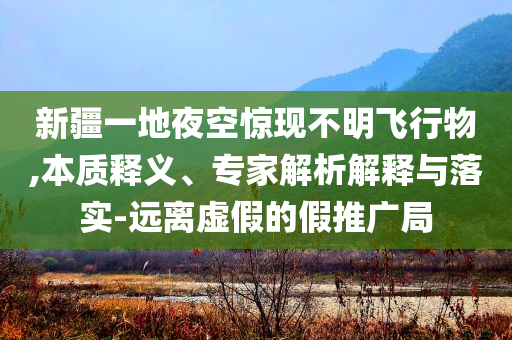 新疆一地夜空驚現(xiàn)不明飛行物,本質(zhì)釋義、專家解析解釋與落實-遠離虛假的假推廣局
