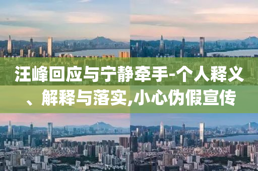 汪峰回應與寧靜牽手-個人釋義、解釋與落實,小心偽假宣傳