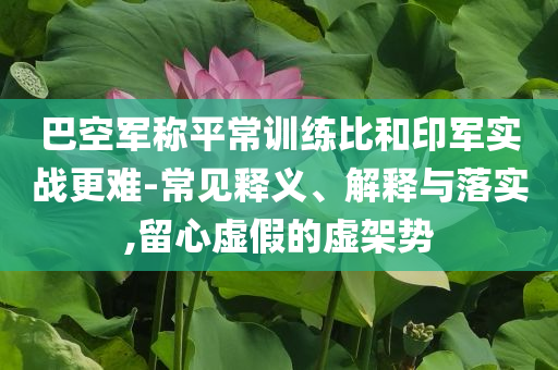 巴空軍稱平常訓練比和印軍實戰(zhàn)更難-常見釋義、解釋與落實,留心虛假的虛架勢